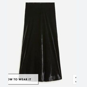 Jcrew Velvet Slip Skirt